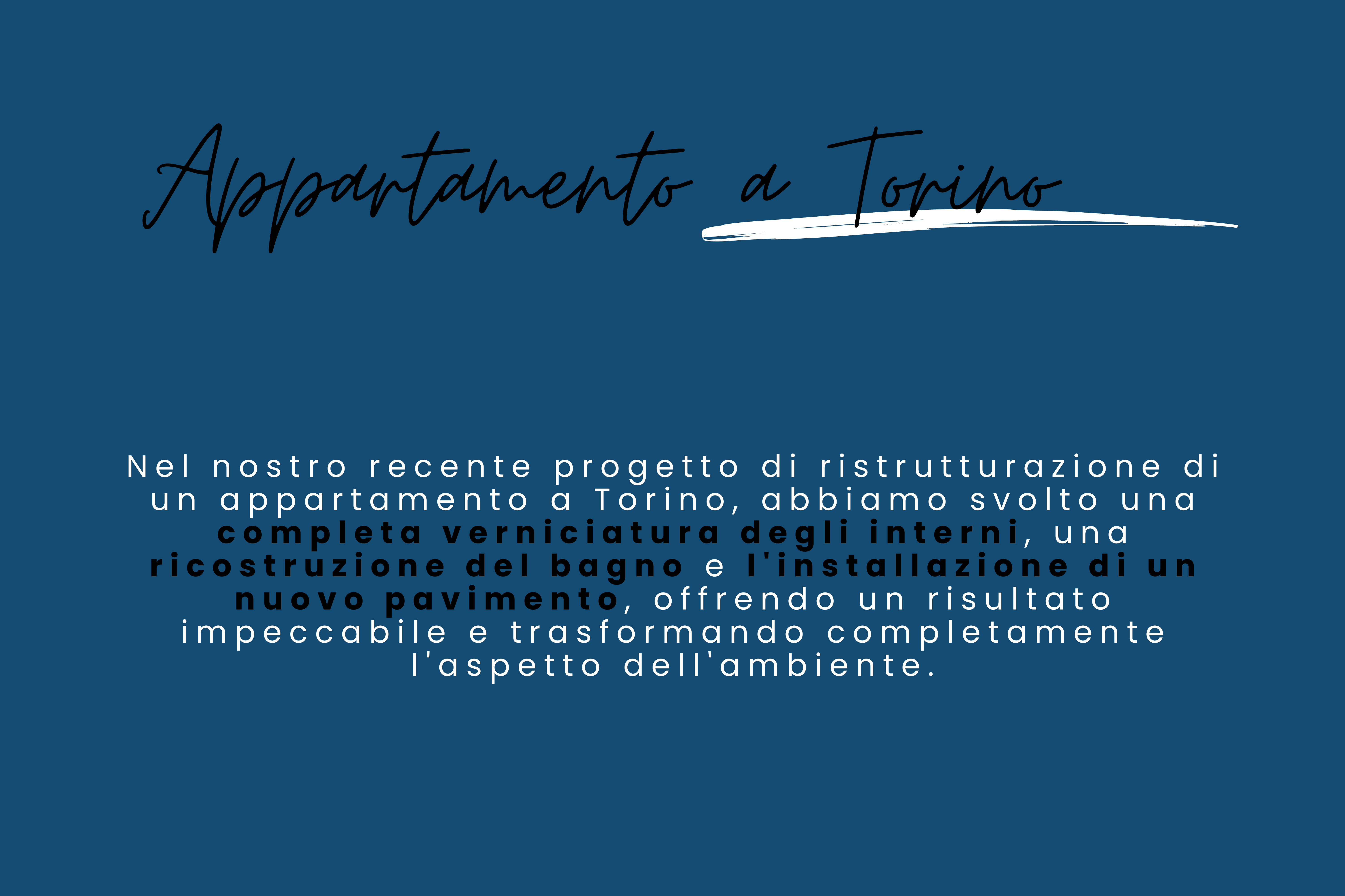 Nel nostro recente progetto di ristrutturazione di un appartamento a Torino, abbiamo svolto una completa verniciatura degli interni, una ricostruzione del bagno e l'installazione di un nuovo pavimento, offrendo un risultato impeccabile e trasformando completamente l'aspetto dell'ambiente.